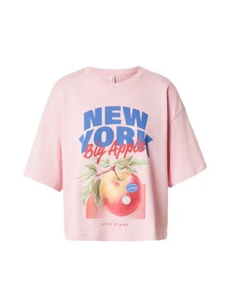 ONLY Tricou ONLJOSSI albastru / verde / portocaliu / pastel roșu