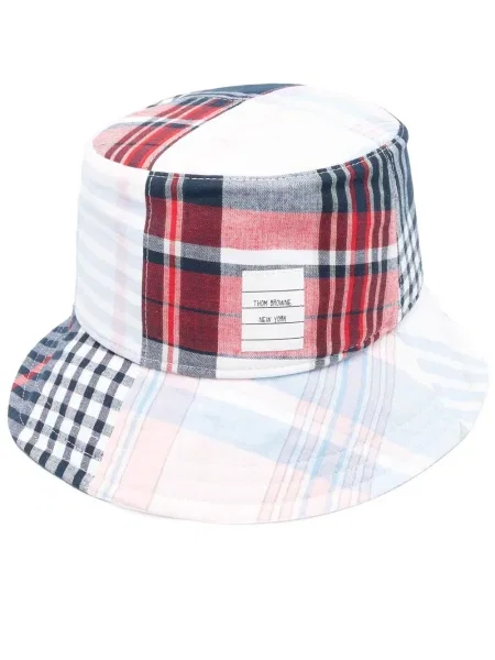 Pălărie Thom Browne în carouri albastru