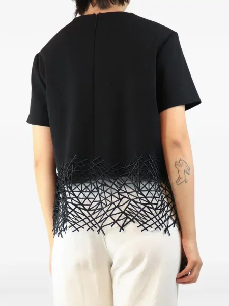 Scurt top Christopher Kane cu broderie negru