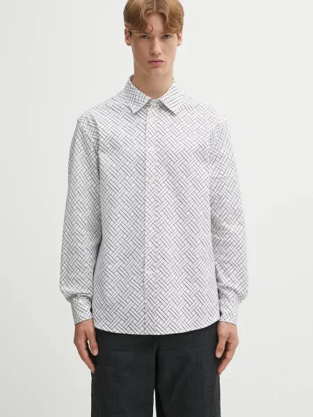 Kenzo cămașă din Weave Regular cu guler clasic relaxed alb