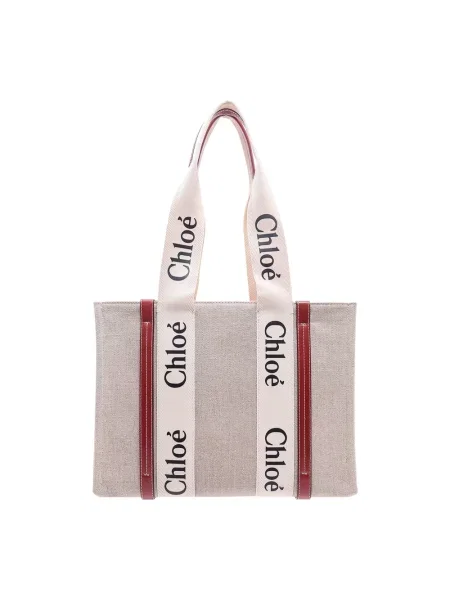 Shopperka Chloã© skórzana biznesowa beżowa