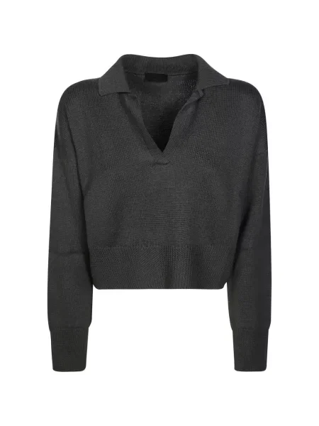 Tricou polo Dondup de lână gri