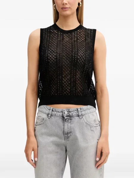 Top Vicolo fără mâneci tricotate negru