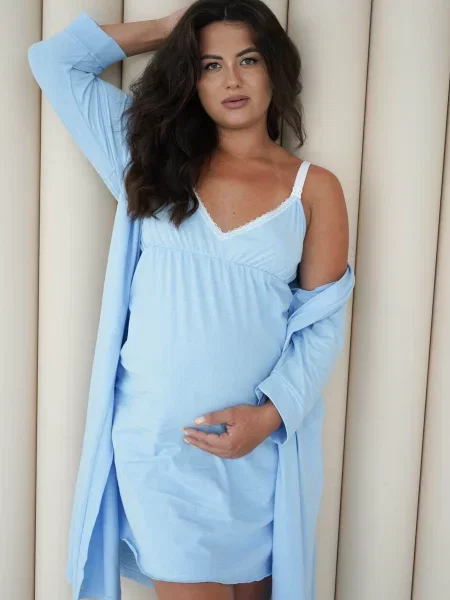 Женский халат из блакитний