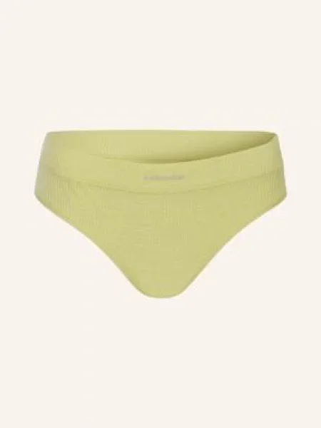 Icebreaker Kalhotky Panty Mer Rib Lotus Z Merino Vlny tmavě žlutá