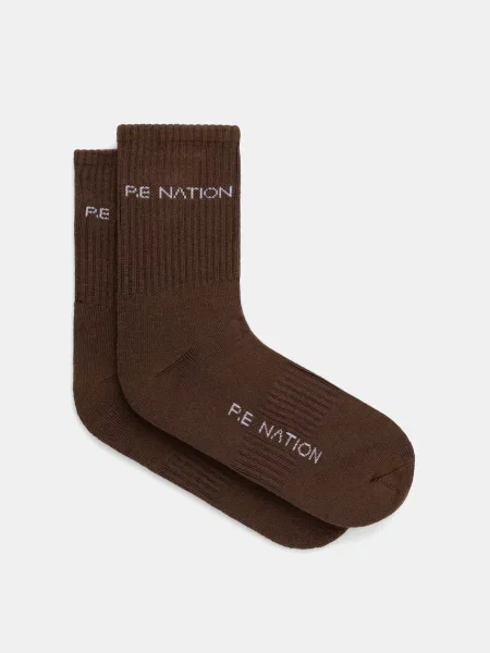 P.E Nation ponožky s bavlnou Signature hnědé