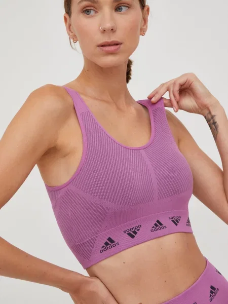 Sportovní podprsenka adidas Performance Aeroknit fialová