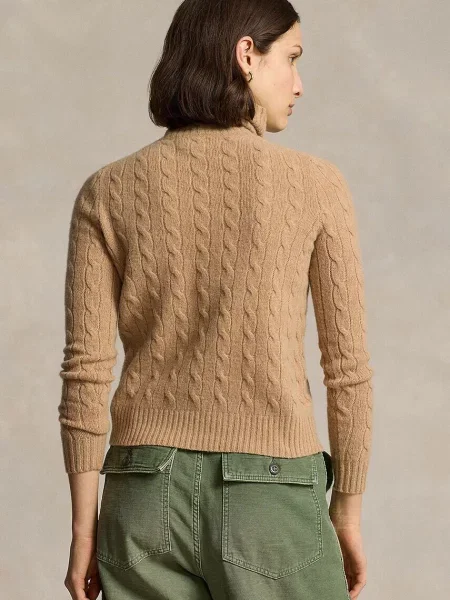 Вовняний светр Polo Ralph Lauren легкий гольф бежевий