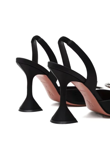 Pantofi cu toc Amina Muaddi cu funde slingback negru