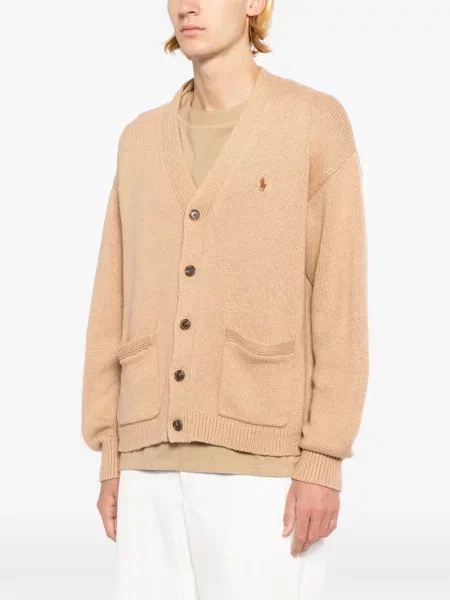 Kardigan Polo Ralph Lauren s vezom smeđa
