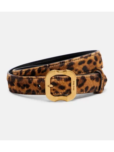 Remen Miu Miu s printom s leopard uzorkom smeđa