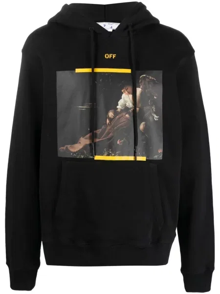 Hanorac cu glugă Off-white cu imagine