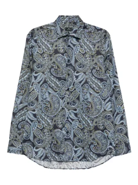 Cămașă Etro cu imagine cu model paisley albastru