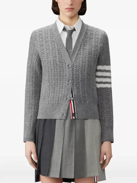 Cardigan Thom Browne de lână gri