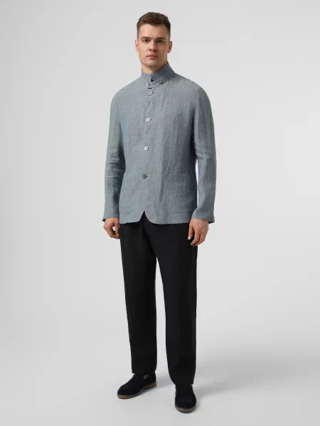 Лляний Блейзер Emporio Armani блакитний