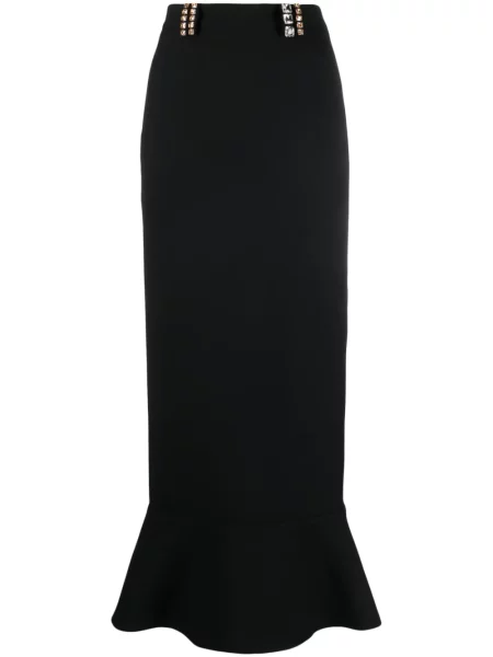 Fusta maxi V:pm Atelier de cristal din crep negru