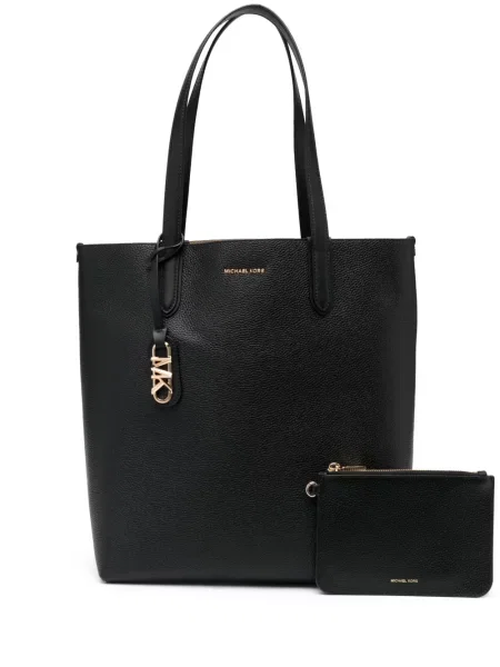 Δερμάτινο μακρύς πουκάμισο Michael Michael Kors με σχέδιο μαύρο