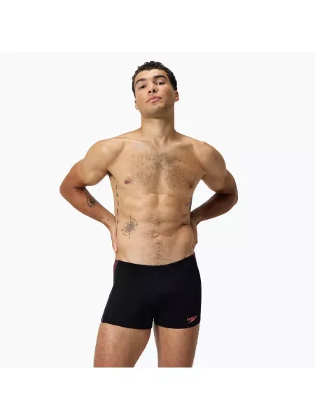 Boxeri de înot pentru bărbați Speedo Tech Panel Aquashort black/coral sands negru