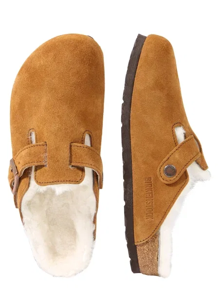 Semišové šľapky Birkenstock hnedá