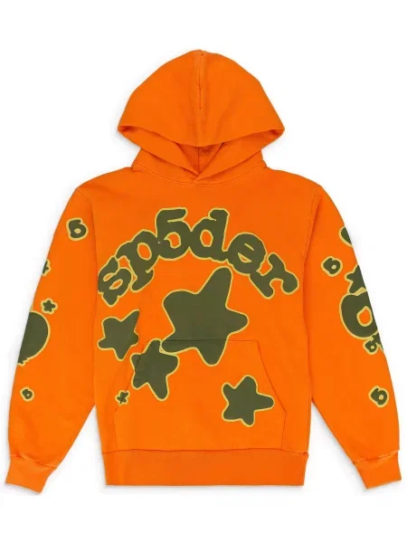 Суичър с качулка Sp5der оранжево