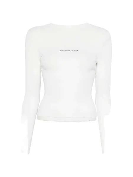 Majica Alexander Wang s okruglim izrezom s autogramom bijela