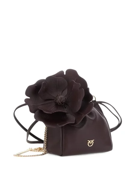 Geantă Pinko din piele cu model floral maro