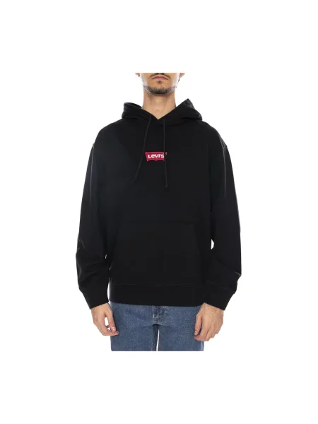 Bluza z kapturem Levi's wełniana z kapturem czarna