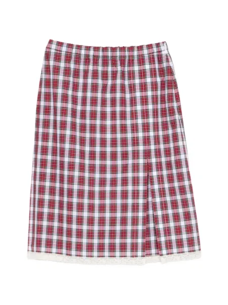 Fustă midi N°21 din dantelă până la genunchi roșu