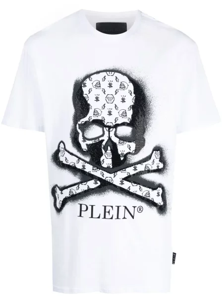 Tricou Philipp Plein cu imagine alb