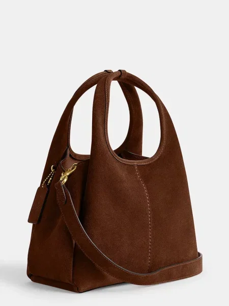 Coach чанта crossbody дамска от велур Suade Lana Shoulder Bag 23 кафяво