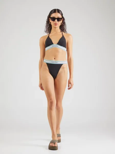 Calvin Klein Swimwear Bikini nadrágok bézs / világoskék fekete