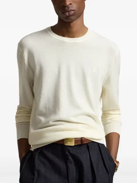 Fleece polo Polo Ralph Lauren με κέντημα με λαιμόκοψη v κόκκινο