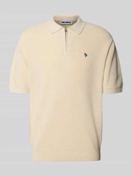 Koszulka polo o pudełkowym kroju z wyhaftowanym logo Review