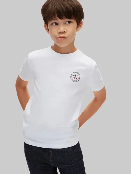 Calvin Klein Jeans majica za djecu od pamuka bijela