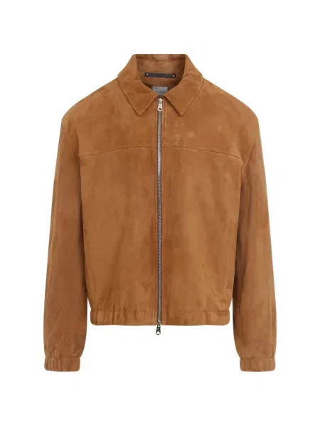 Geacă Paul Smith din piele de căprioară maro