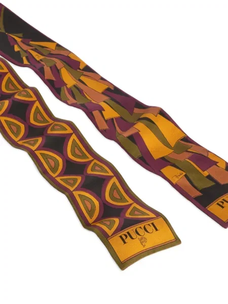Sutien bandeau Pucci de mătase cu imagine negru