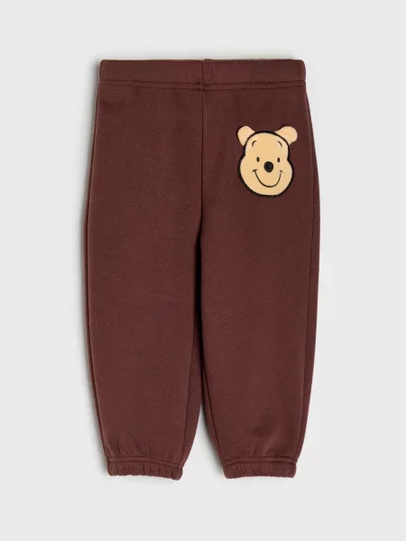 Sinsay Zateplené tepláky jogger Winnie the Pooh tmavě hnědá