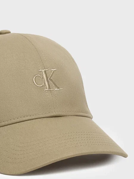Вишита кепка Calvin Klein бежева