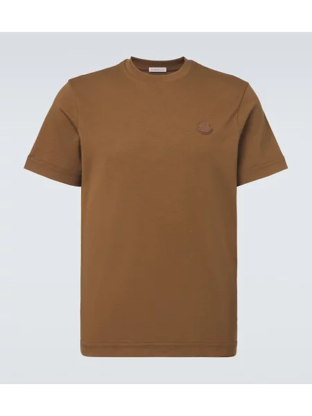 Tricou Moncler din piele maro
