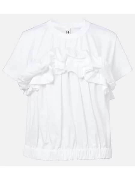 Top Noir Kei Ninomiya z falbankami biały