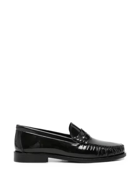 Pantofi loafer Aeyde din piele de lac negru
