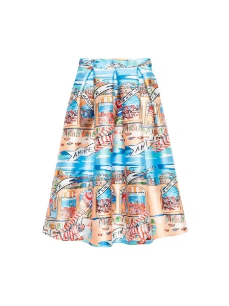 Spódnica midi Alessandro Enriquez z nadrukiem