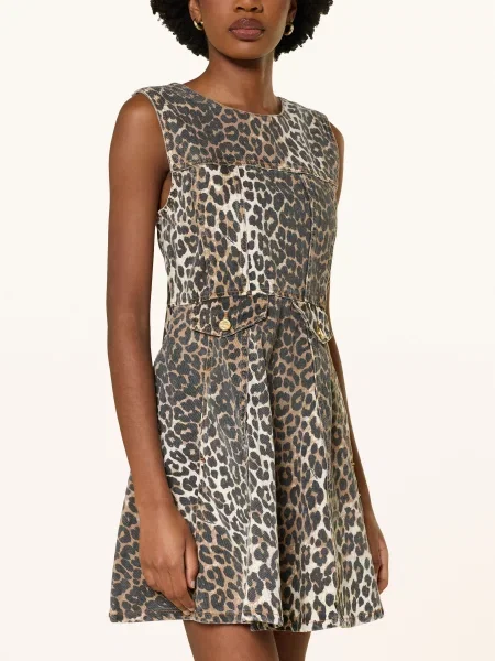 Ganni Sukienka Jeansowa braun czarna