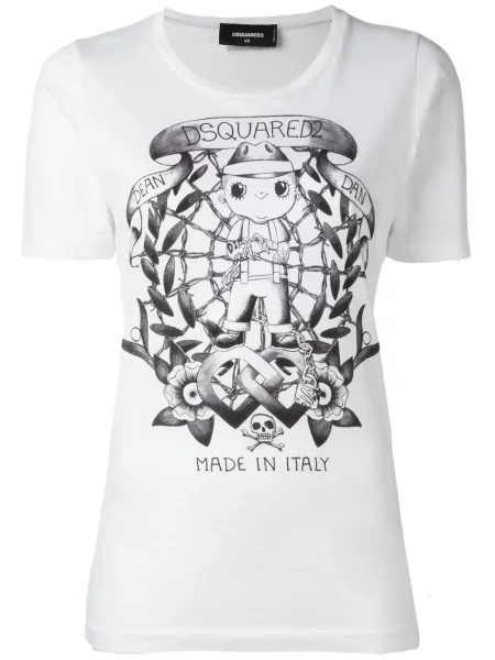 Lung tricou Dsquared2 alb