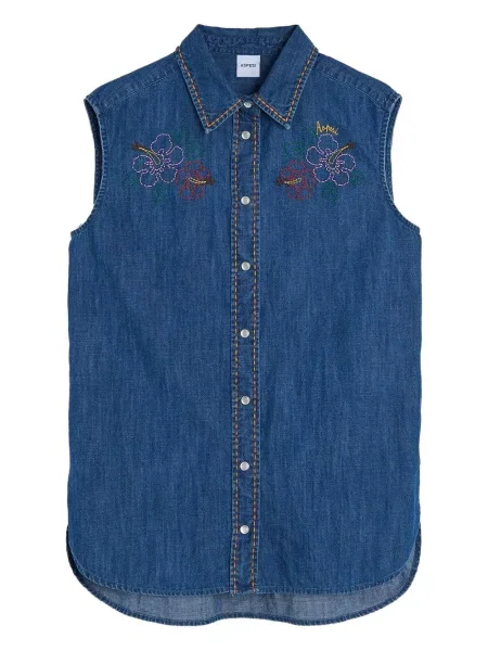 Koszula Aspesi bez rękawów niebieska