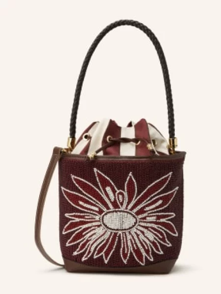 Viamailbag Torba Typu Pouch Bouquet Flower Z Ozdobnymi Koralikami braun biała