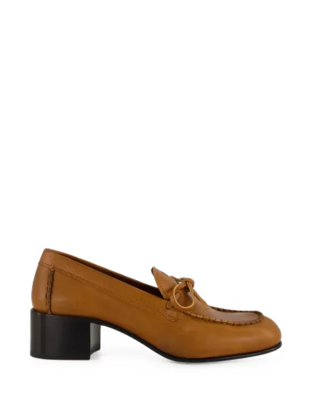 Pantofi loafer Miu Miu cu funde maro