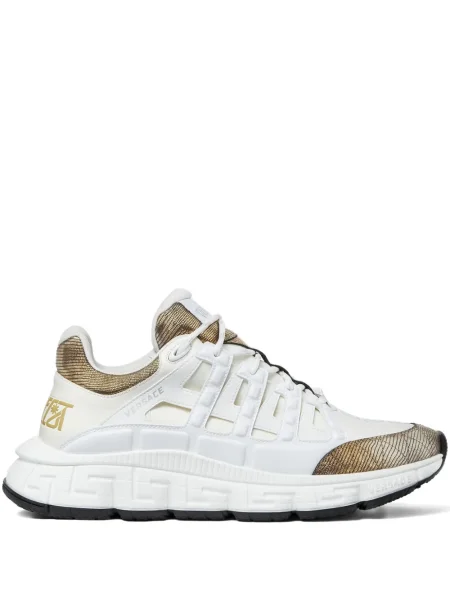 Sneakerși Versace cu șireturi din dantelă alb