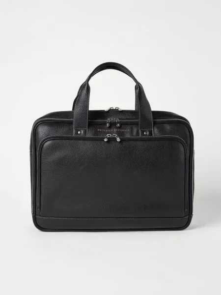 Servietă Brunello Cucinelli din piele negru