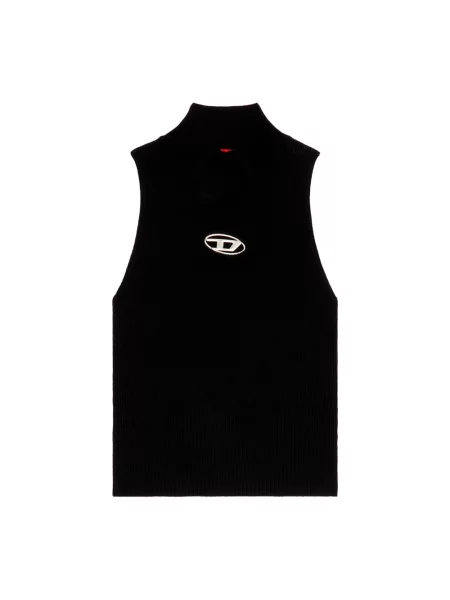 Top Diesel prążkowany na ramiączkach czarny